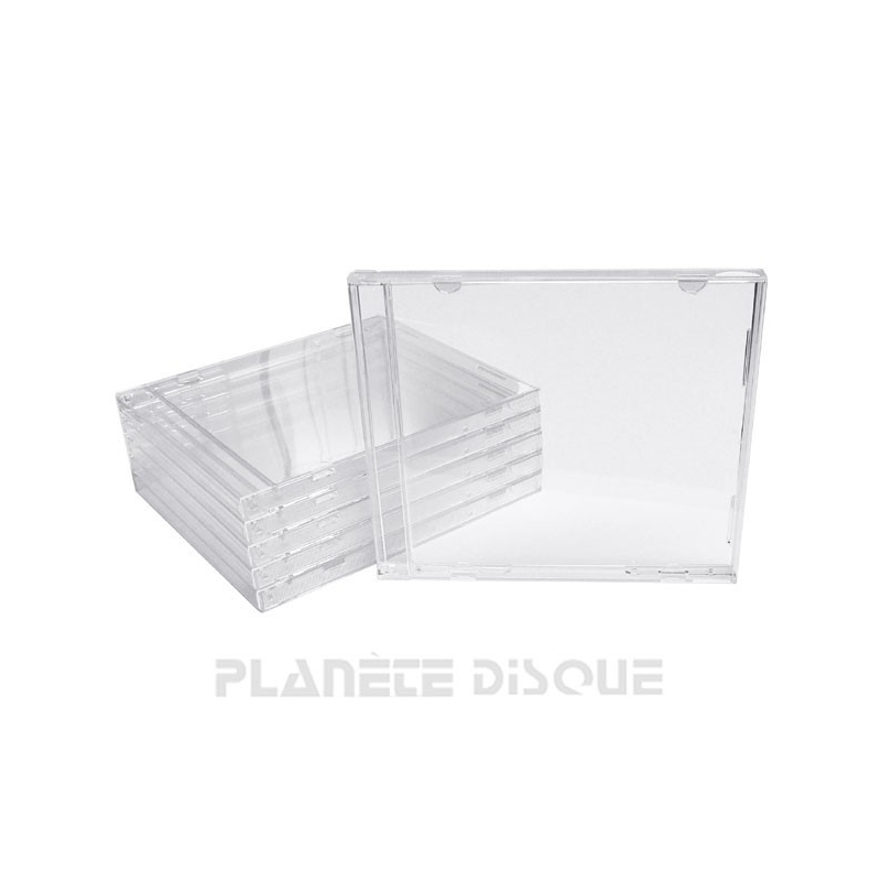 Boîtier CD transparent standard de 25 paquets avec plateau noir