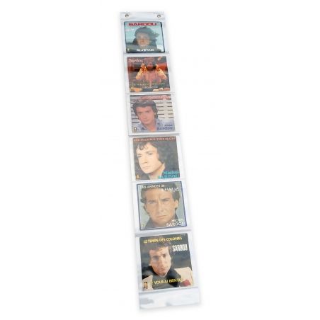 Décoration porte disque PVC pour 6 disques 45T