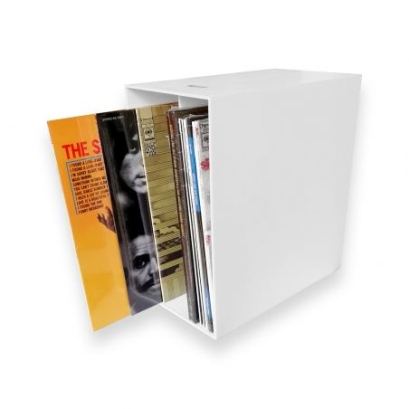 LP Box caisse de rangement pour disques vinyles blanc