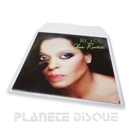 Pochettes protection vinyle 45T 180 microns PVC avec rabat