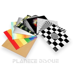 10 Pochettes carton avec trou 33T panache des motifs
