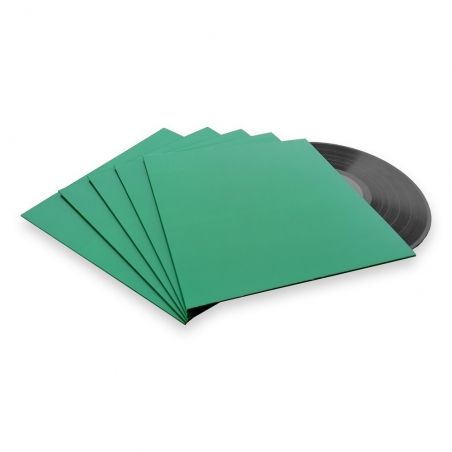 10 LP platenhoezen groen karton zonder venster