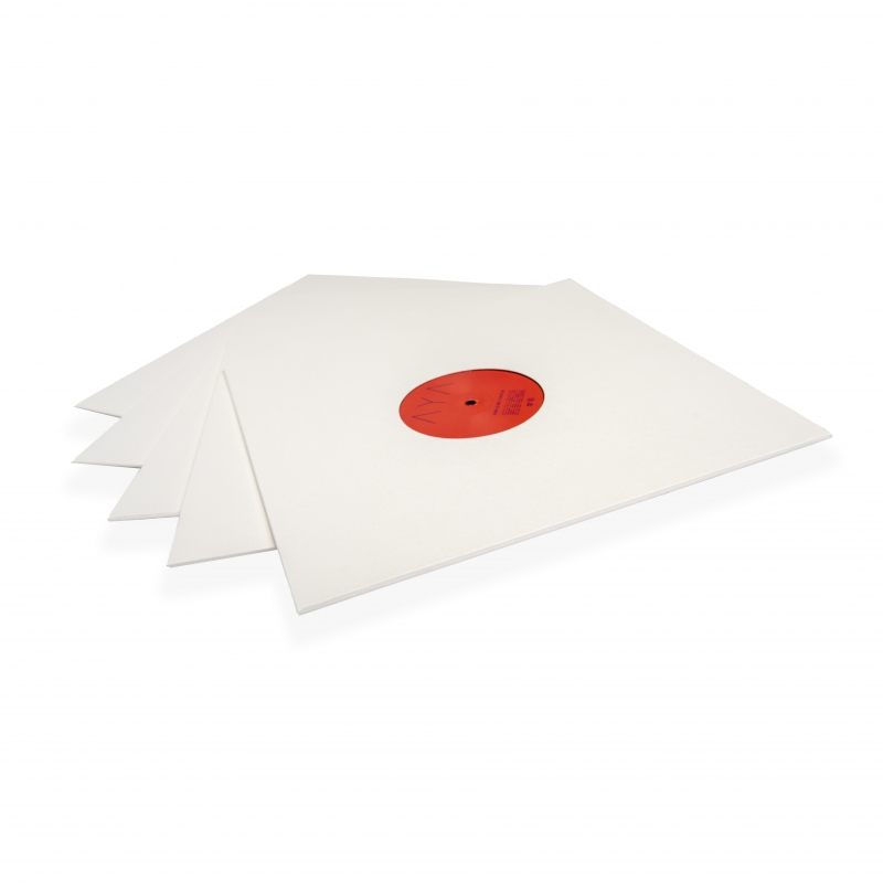 Pochette cartonnée vinyle avec trou 33t dos pincé - blanc - maFeutrine