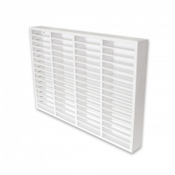 Etagère blanche en bois pour 60 K7 cassettes