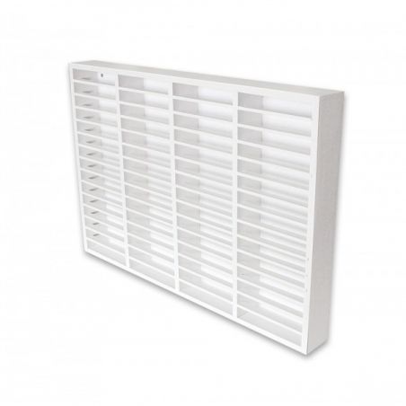 Etagère blanche en bois pour 60 K7 cassettes