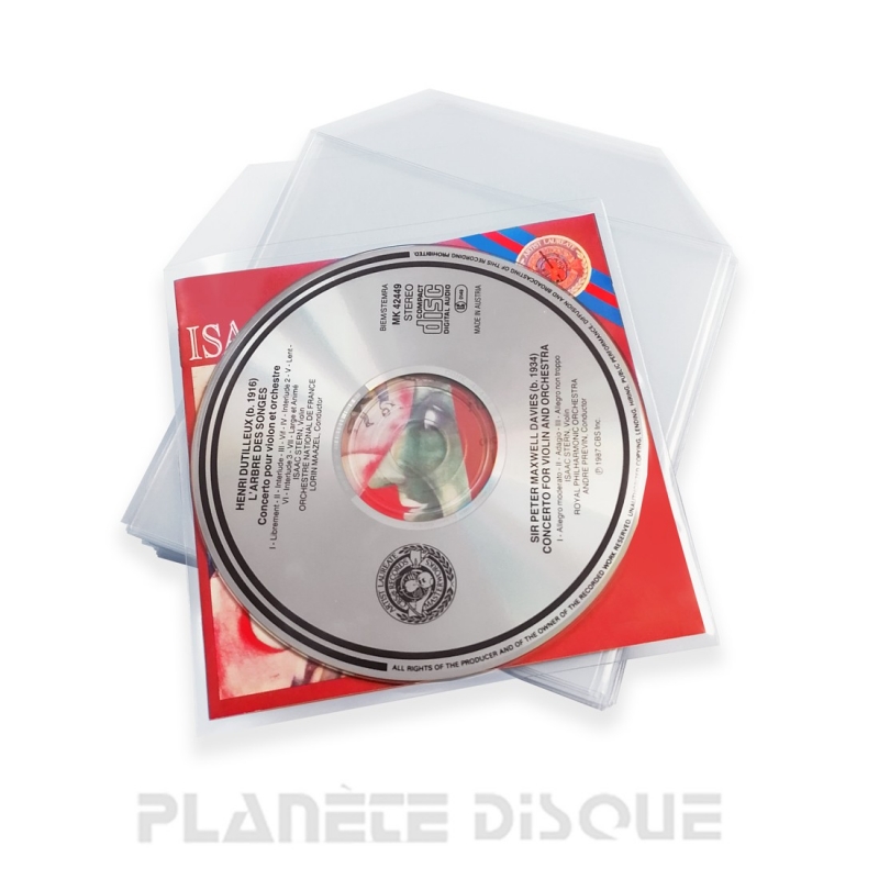 100 Deluxe PP CD sleeves with flap for booklet & CD