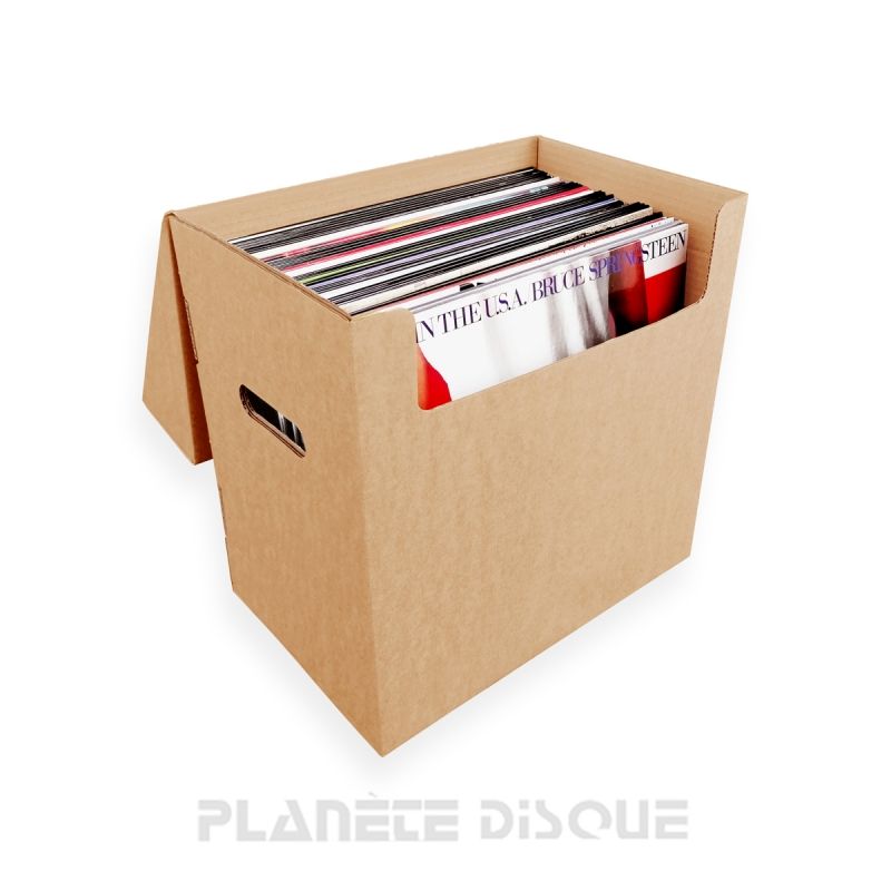 Boîte de rangement en carton blanc pour 60 LP 33T pour IKEA Kallax