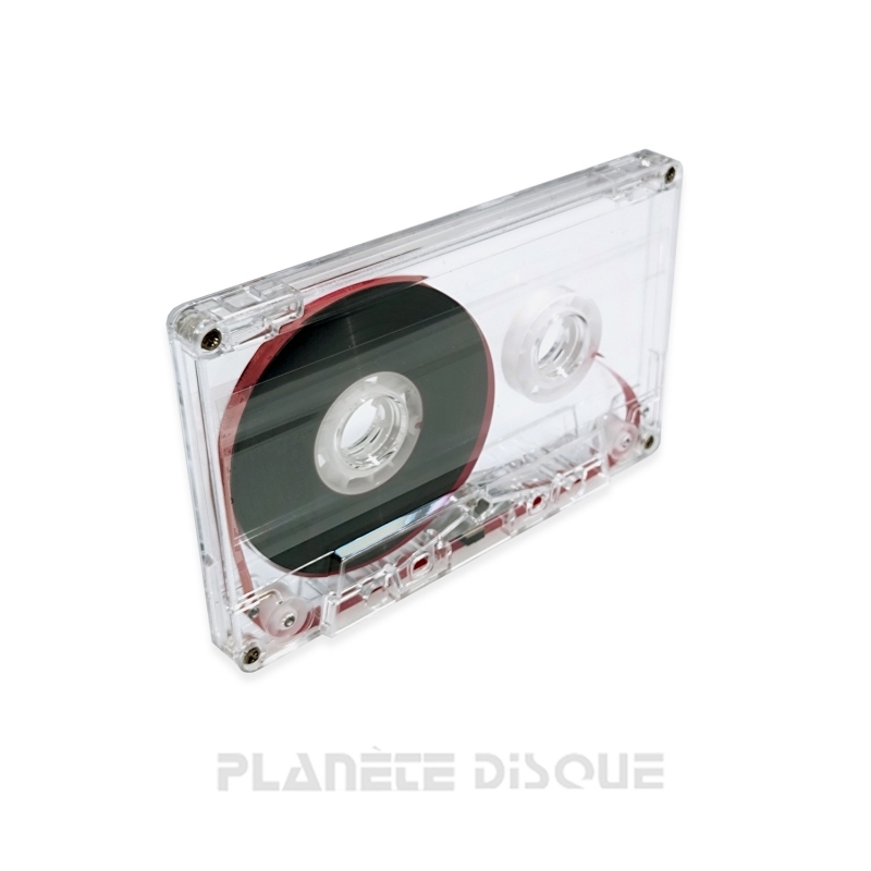 Cassette audio Ferro 90 minutes transparente (rouleaux et guides blancs)
