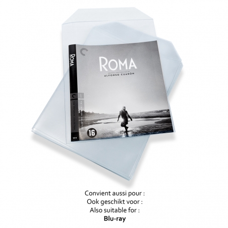 50 Sleeves with flap for storage of DVD without case